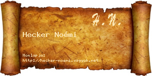 Hecker Noémi névjegykártya